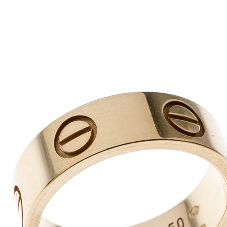 Pre Owned Cartier Love 18k Yellow Gold Band Ring Size 50