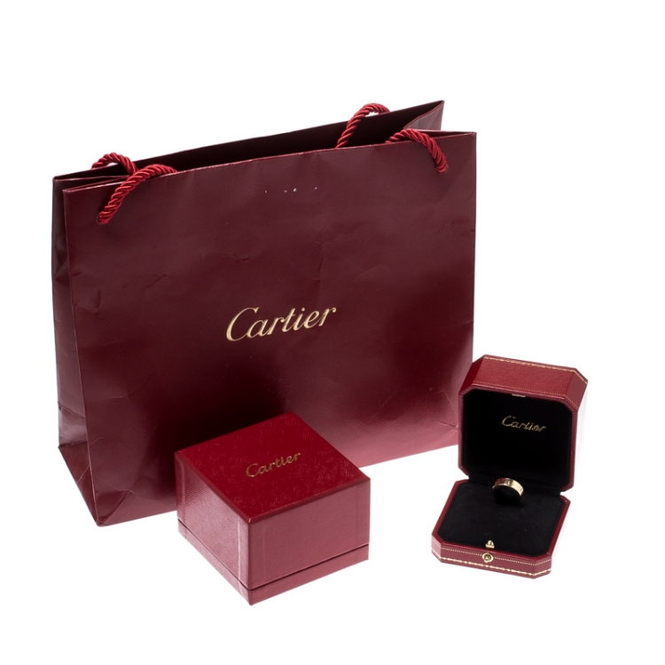 Pre Owned Cartier Love 18k Yellow Gold Band Ring Size 50