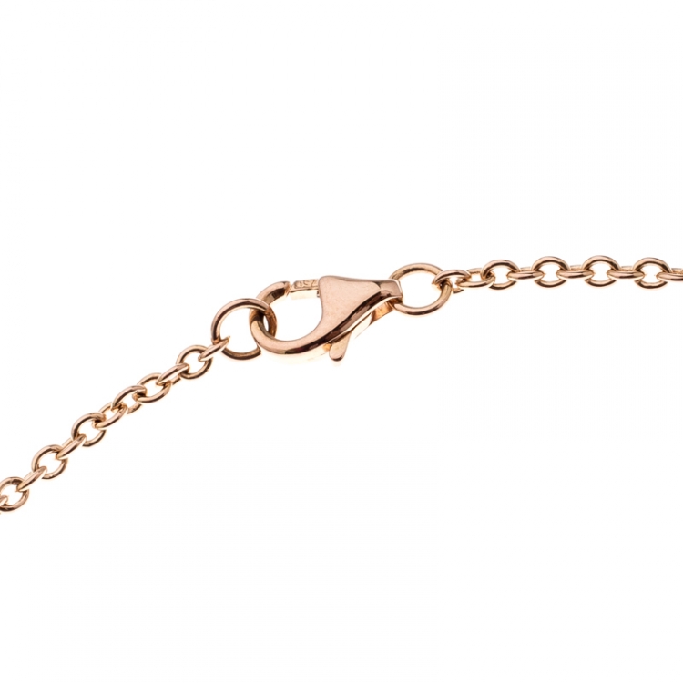 Pre Owned Cartier Love 2 Hoops 18k Rose Gold Necklace