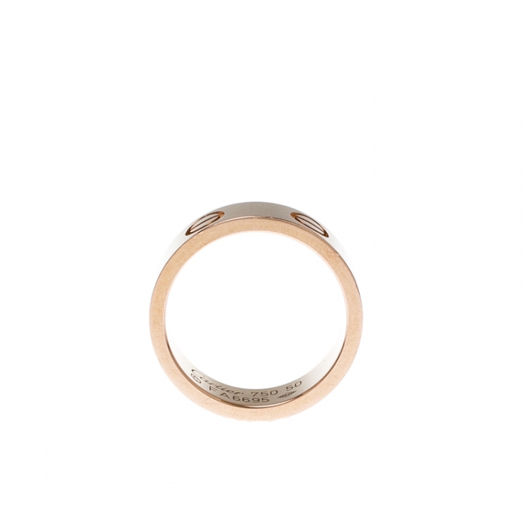 Pre Owned Cartier Love 18k Rose Gold Band Ring Size 50