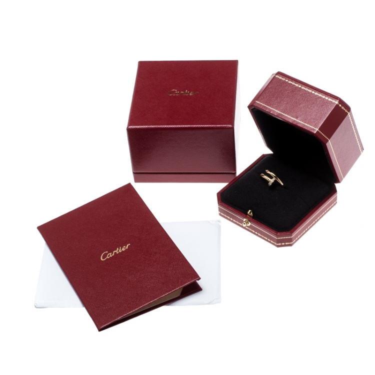 Pre Owned Cartier Juste Un Clou Diamond & 18k Yellow Gold Ring 54