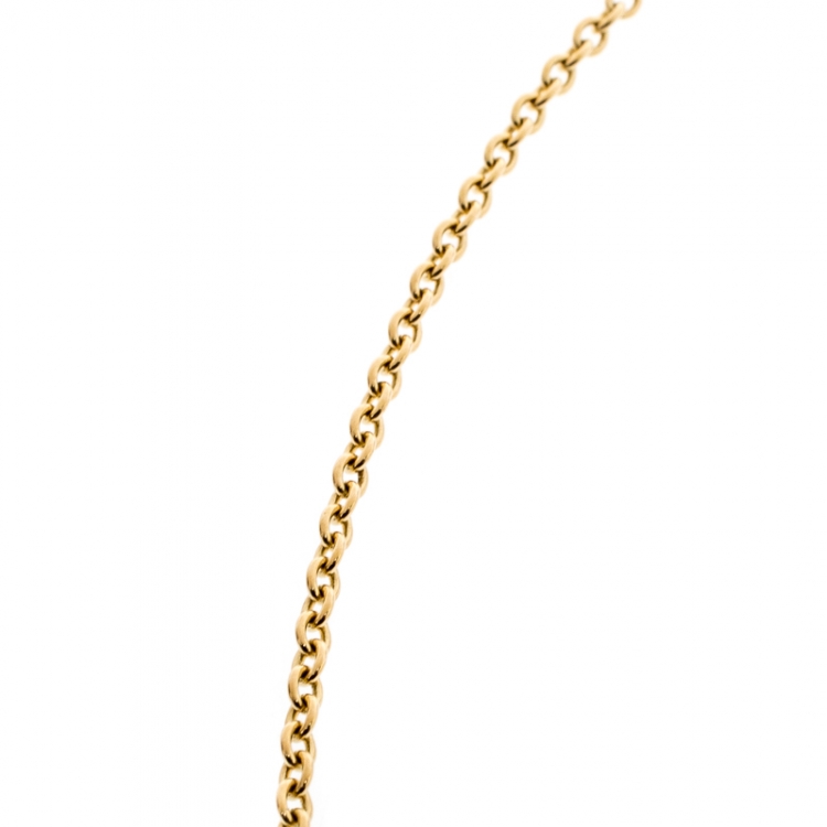 Pre Owned Cartier Love 2 Hoops 18k Yellow Gold Necklace