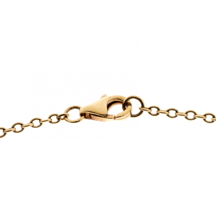 Pre Owned Cartier Love 2 Hoops 18k Yellow Gold Necklace