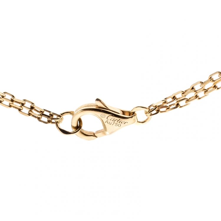 Pre Owned Cartier Love Diamond 18k Yellow Gold Chain Bracelet