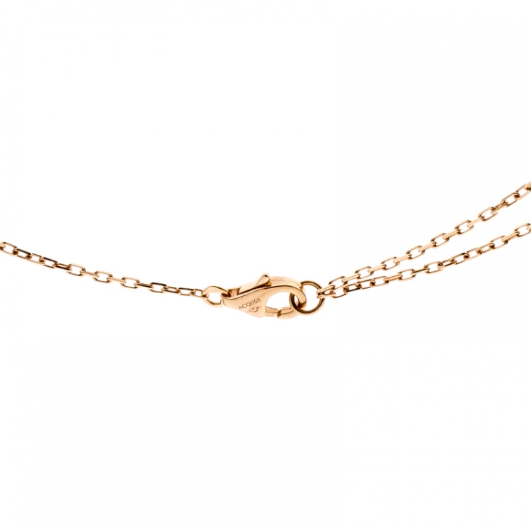 Pre Owned Cartier Diamants Legers De Cartier Pink Sapphire Diamond 18k Rose Gold Station Necklace