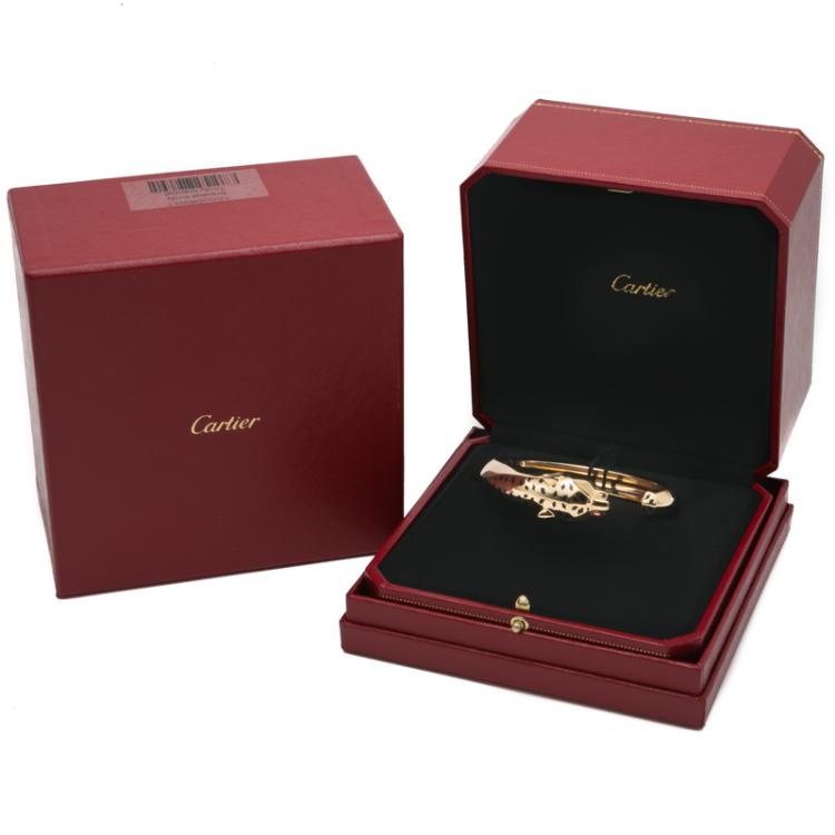 Pre Owned Cartier Yellow Gold Panthere De Cartier Bracelet Size 16