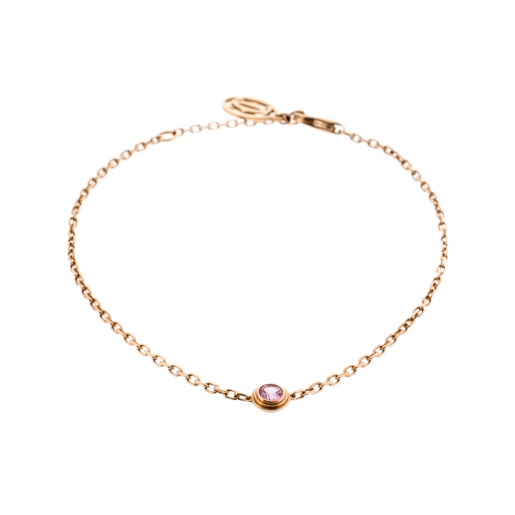 Pre Owned Cartier Saphirs Légers de Cartier Pink Sapphire 18K Rose Gold Bracelet