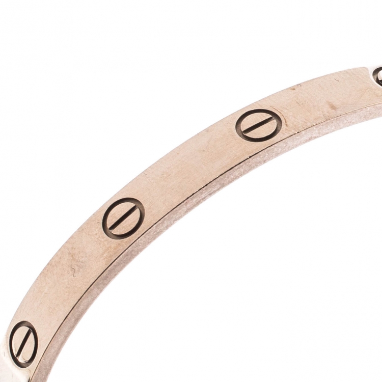 Pre Owned Cartier Love 18k White Gold Bracelet 18cm
