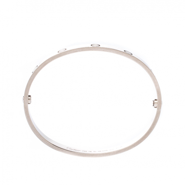 Pre Owned Cartier Love 18k White Gold Bracelet 18cm