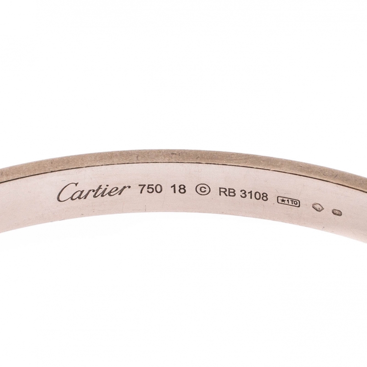 Pre Owned Cartier Love 18k White Gold Bracelet 18cm