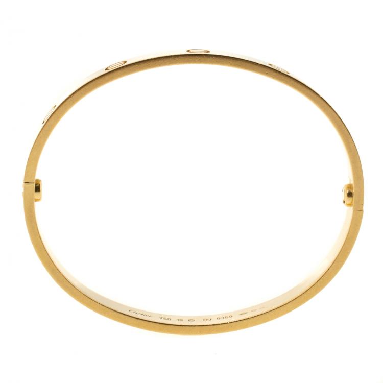 Pre Owned Cartier Love 18k Yellow Gold Bracelet 18
