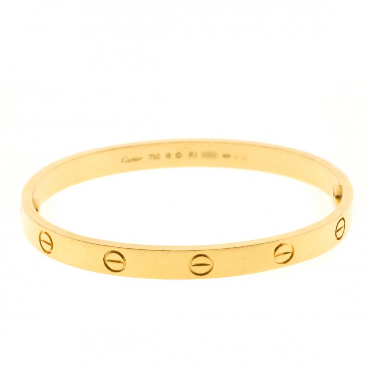 Pre Owned Cartier Love 18k Yellow Gold Bracelet 18