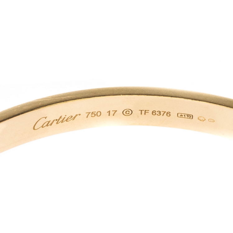 Pre Owned Cartier Love 18k Yellow Gold Bracelet 17