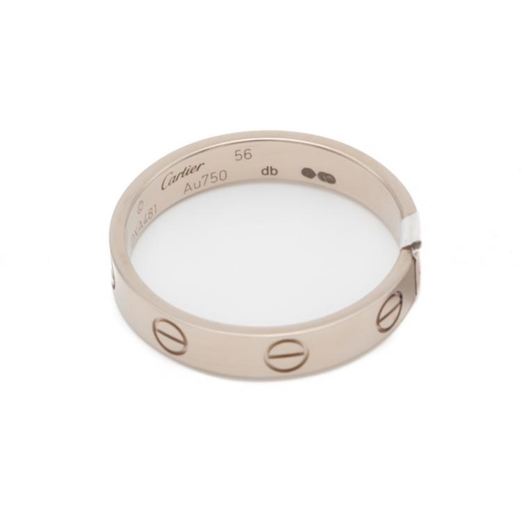 Pre Owned Cartier Love White Gold Ring Size 56