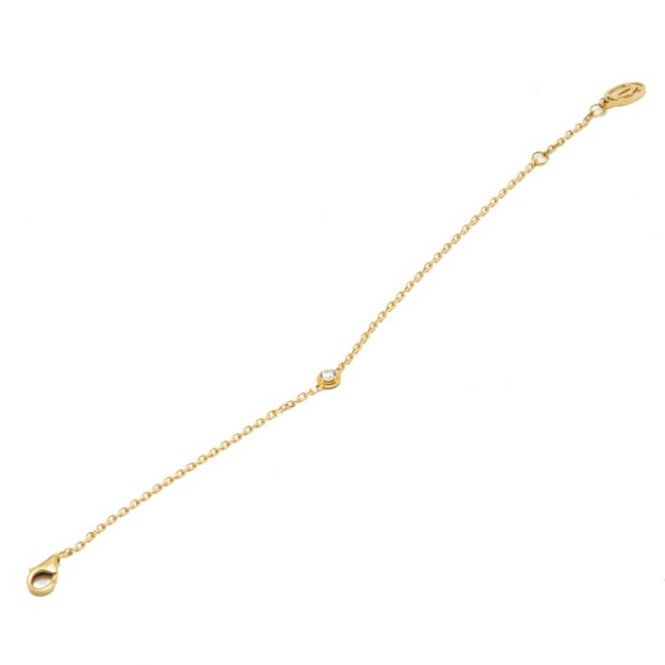 Pre Owned Cartier Diamants Legers De Cartier Diamond Yellow Gold Medium Bracelet