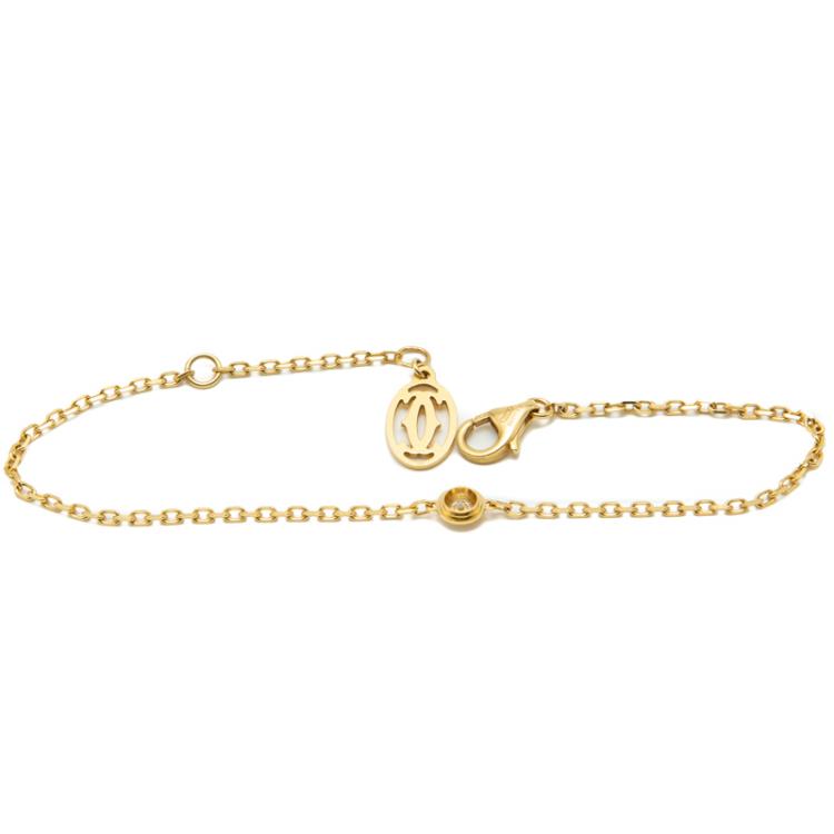 Pre Owned Cartier Diamants Legers De Cartier Diamond Yellow Gold Medium Bracelet