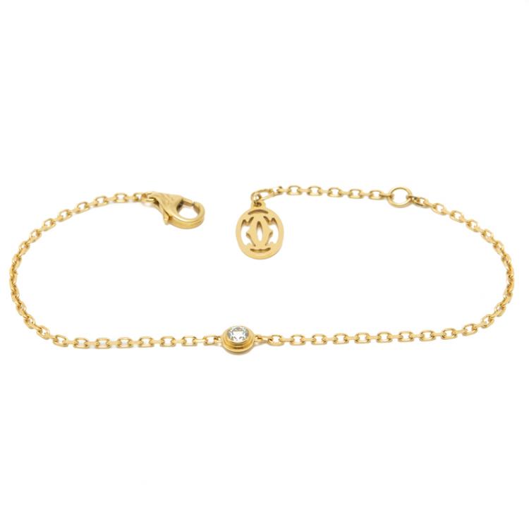 Pre Owned Cartier Diamants Legers De Cartier Diamond Yellow Gold Medium Bracelet