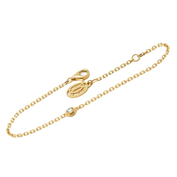 Pre Owned Cartier Diamants Legers De Cartier Diamond Yellow Gold Medium Bracelet