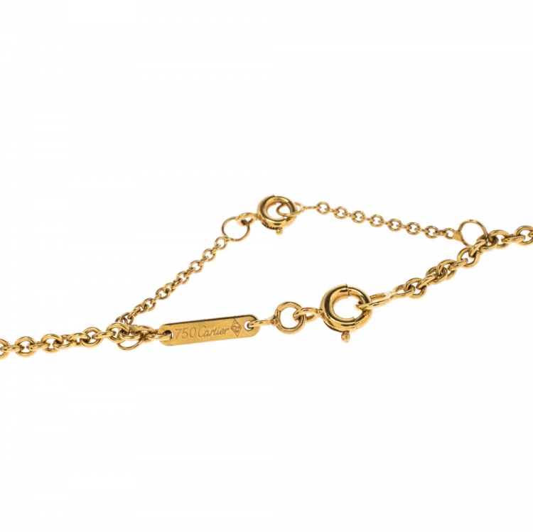 Pre Owned Cartier Trinity 3 Tone 18k Gold Pendant Necklace 