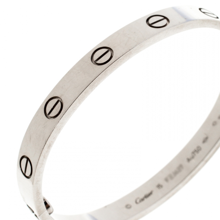 Pre Owned Cartier Love 18k White Gold Bracelet 15
