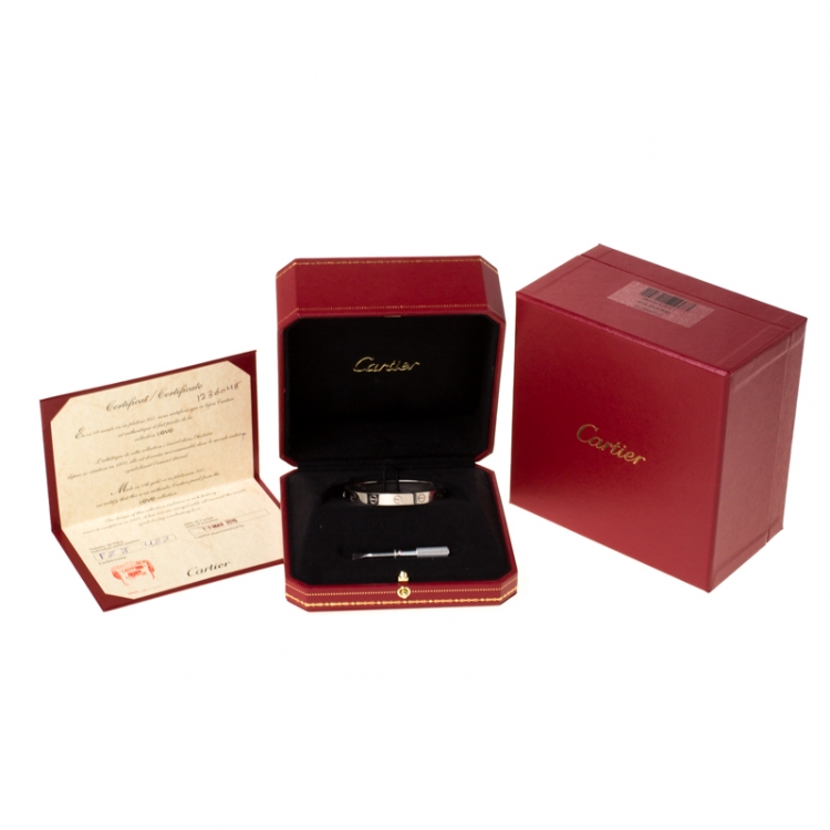 Pre Owned Cartier Love 18k White Gold Bracelet 15