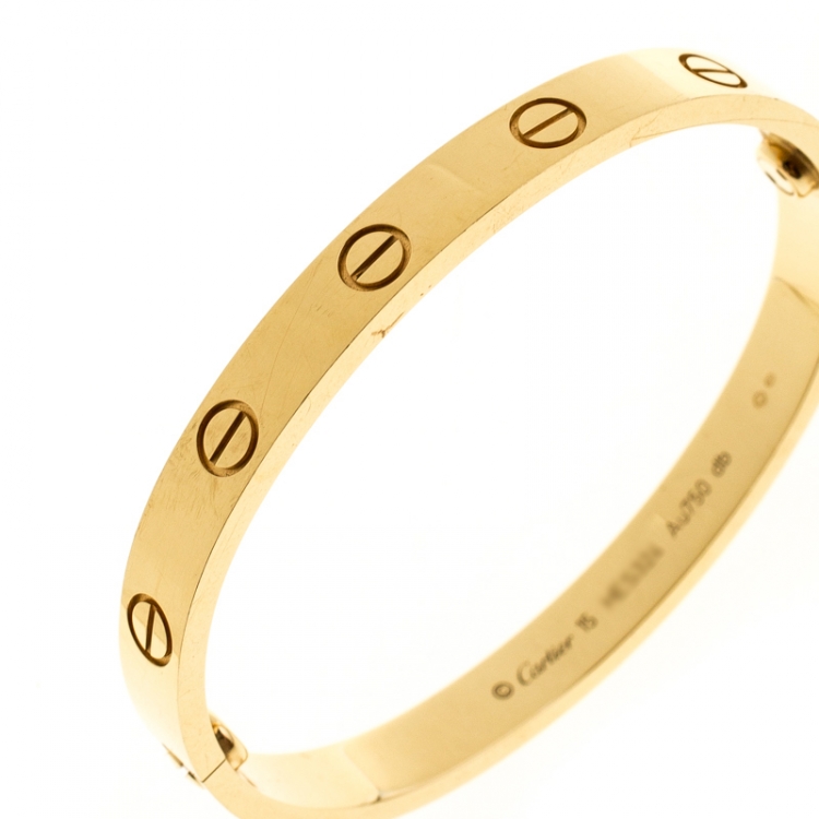 Pre Owned Cartier Love 18k Yellow Gold Bracelet 15