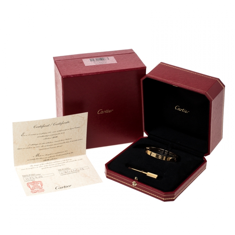 Pre Owned Cartier Love 18k Yellow Gold Bracelet 15