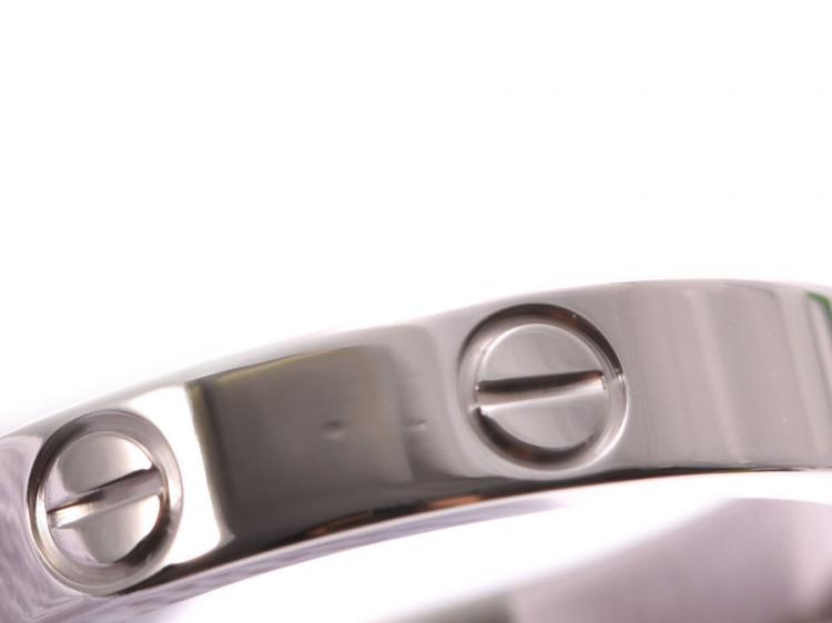 Pre Owned Cartier Love 18K White Mini Ring Band Size 54