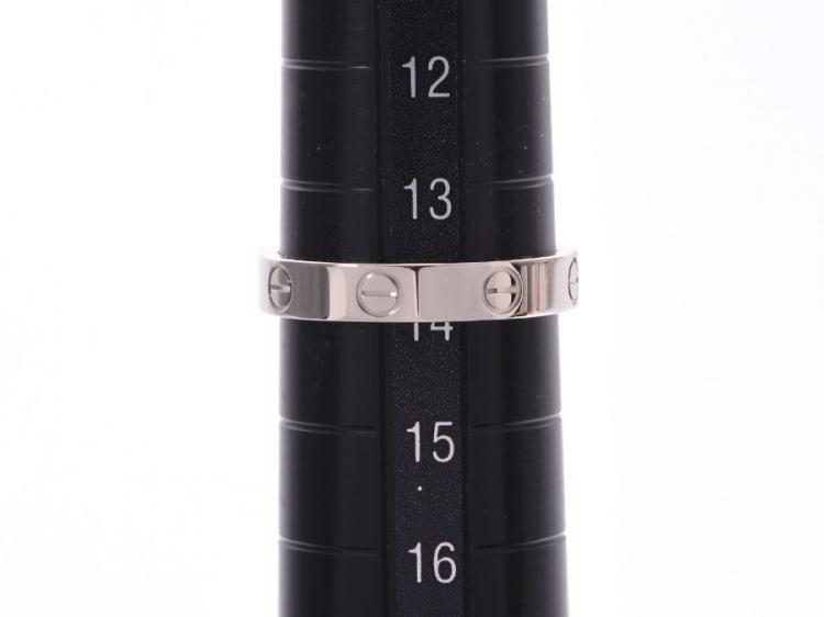 Pre Owned Cartier Love 18K White Mini Ring Band Size 54