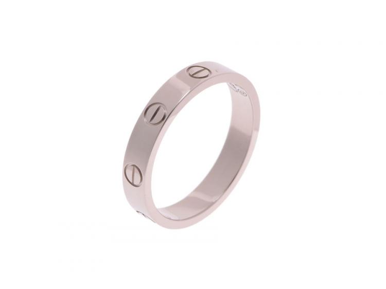 Pre Owned Cartier Love 18K White Mini Ring Band Size 54
