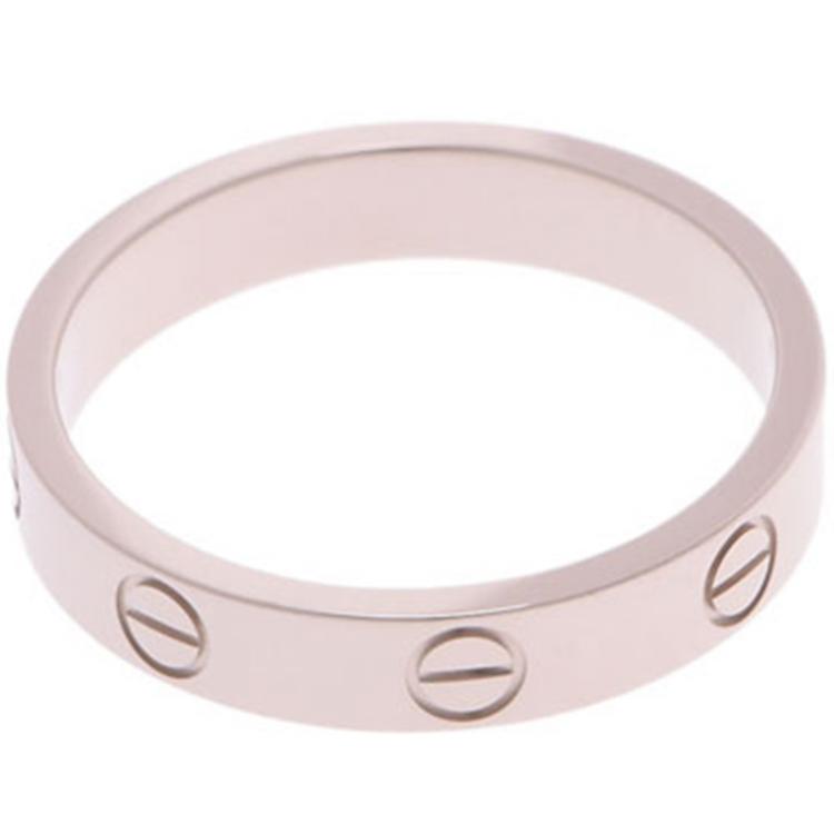 Pre Owned Cartier Love 18K White Mini Ring Band Size 54