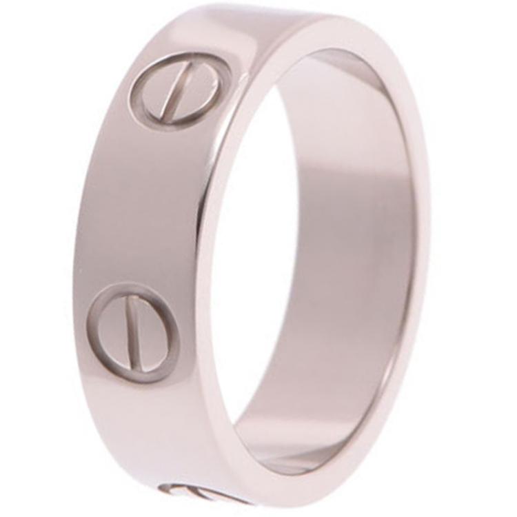 Pre Owned Cartier Astro Love 18k White Gold Ring Size 51