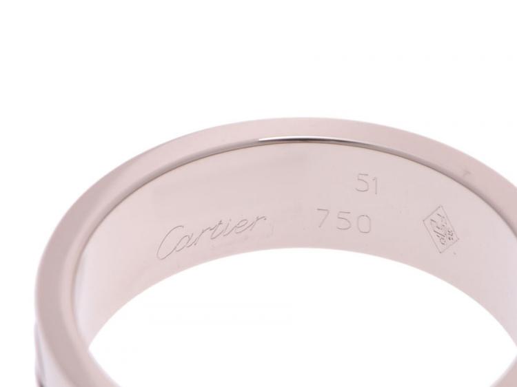 Pre Owned Cartier Astro Love 18k White Gold Ring Size 51