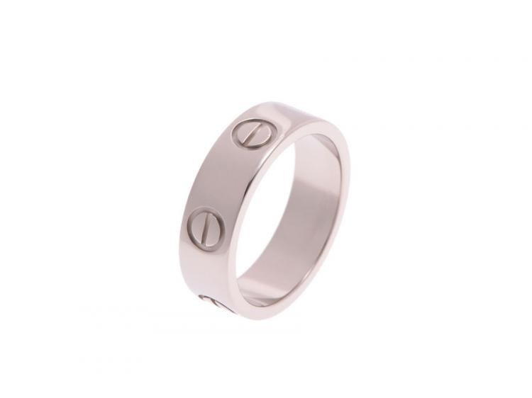 Pre Owned Cartier Astro Love 18k White Gold Ring Size 51