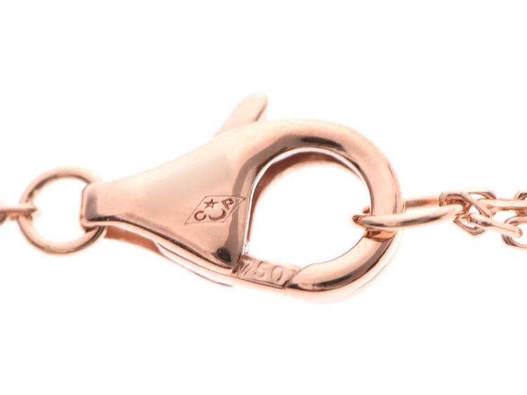 Pre Owned Cartier Diamants Diamond 18k Rose Gold Pendant Necklace XS