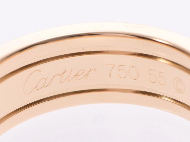 Pre Owned Cartier C De Cartier 18K Rose Gold Diamond Ring Size 55
