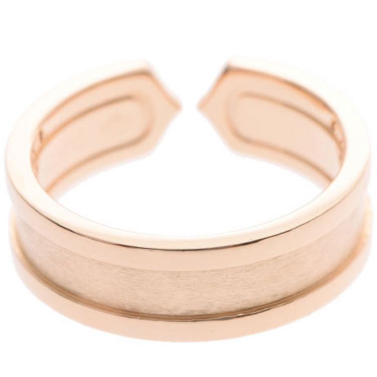Pre Owned Cartier C De Cartier 18K Rose Gold Diamond Ring Size 55