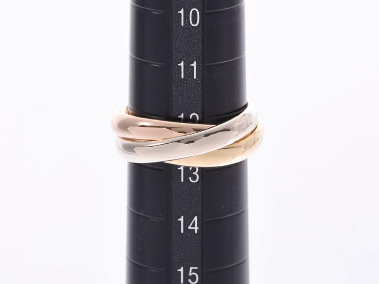 Pre Owned Cartier Les Must De Cartier Trinity 18K Three Tone Gold Band Ring Size 53