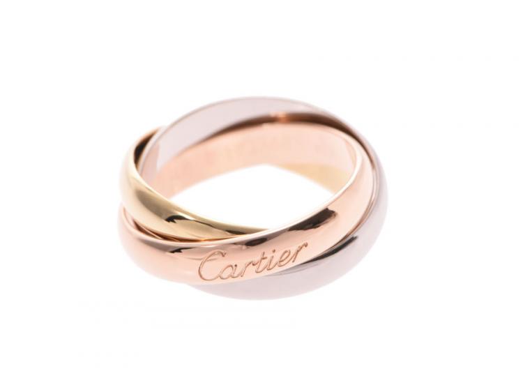 Pre Owned Cartier Trinity Ring 18k Rose Gold Band Ring Size 48