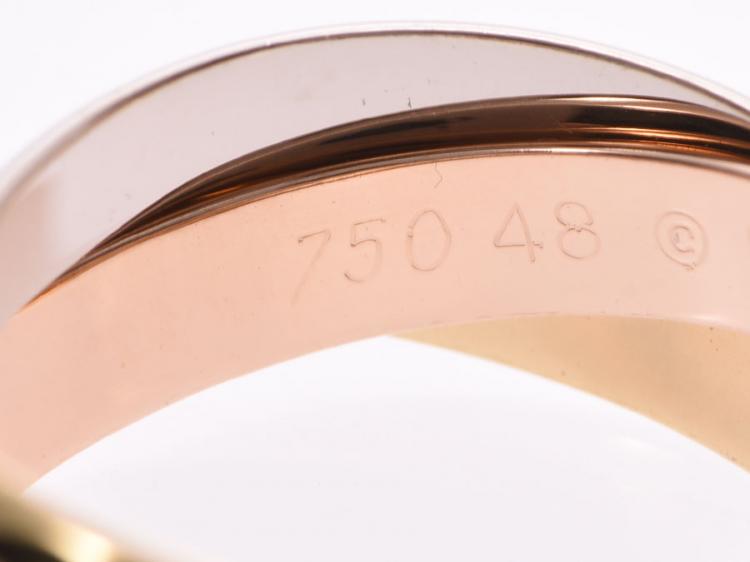 Pre Owned Cartier Trinity Ring 18k Rose Gold Band Ring Size 48