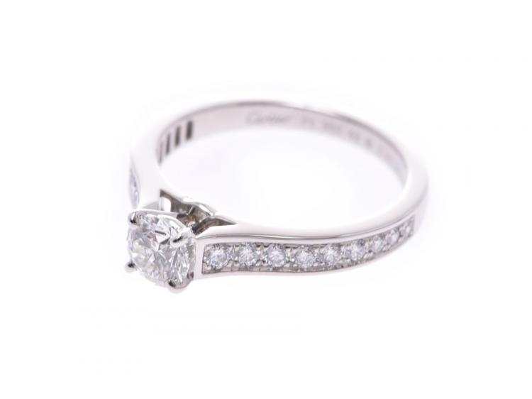 Pre Owned Cartier Solitaire Daimond Band Ring Size 48