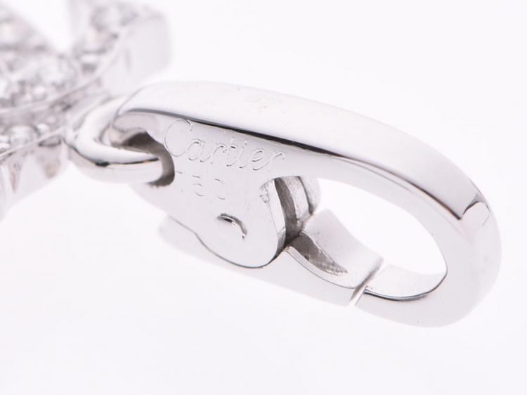 Pre Owned Cartier 2C Charm 18K White Gold And Diamond Pendant 