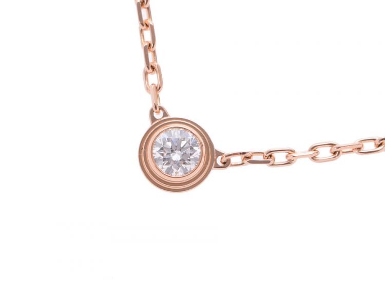 Pre Owned Cartier Diamanreger 18K Rose Gold And Diamond Pendant Necklace