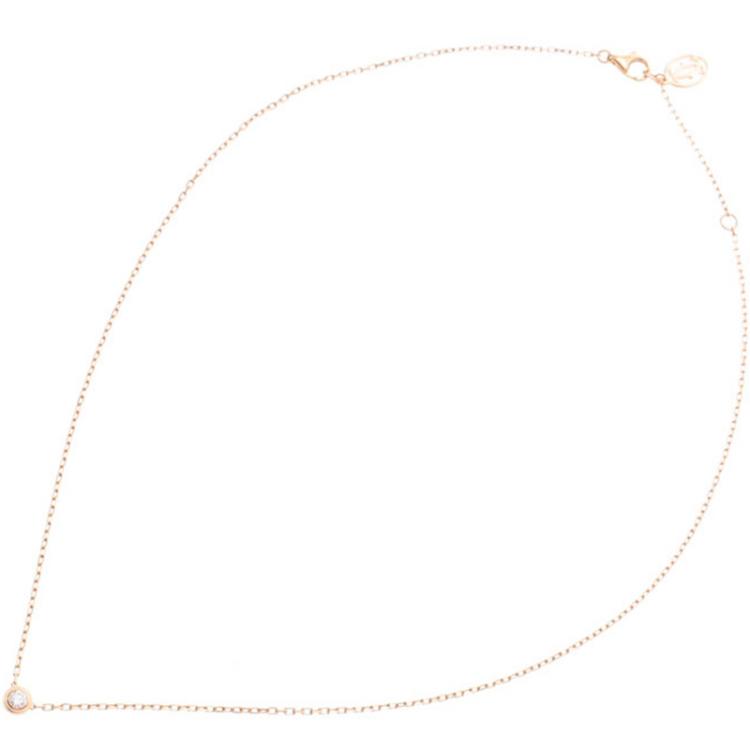 Pre Owned Cartier Diamants Légers Diamond 18k Yellow Gold Pendant Necklace