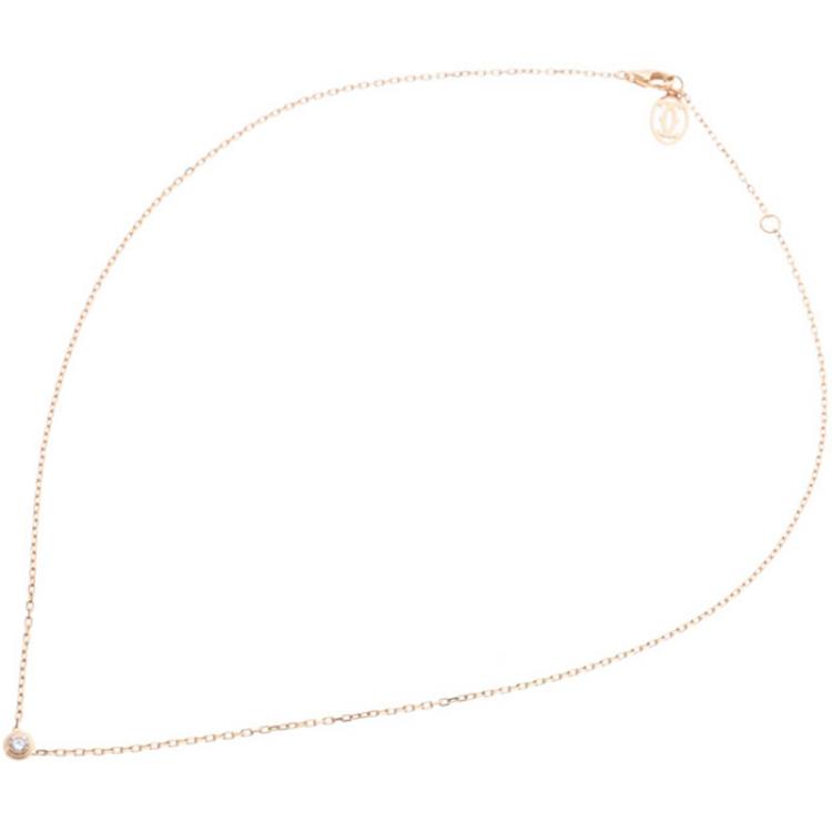 Pre Owned Cartier Diamanreger 18K Yellow Gold And Diamond Pendant Necklace