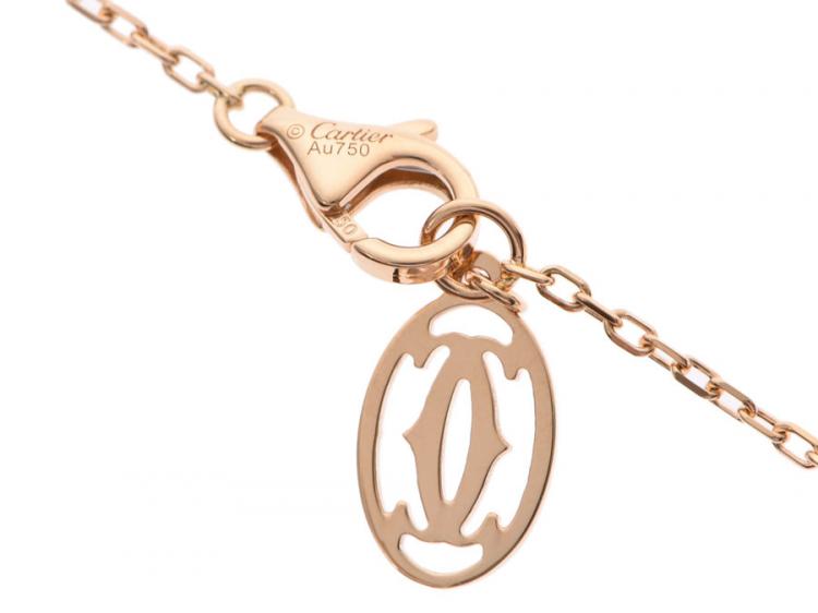 Pre Owned Cartier Diamanreger 18K Yellow Gold And Diamond Pendant Necklace