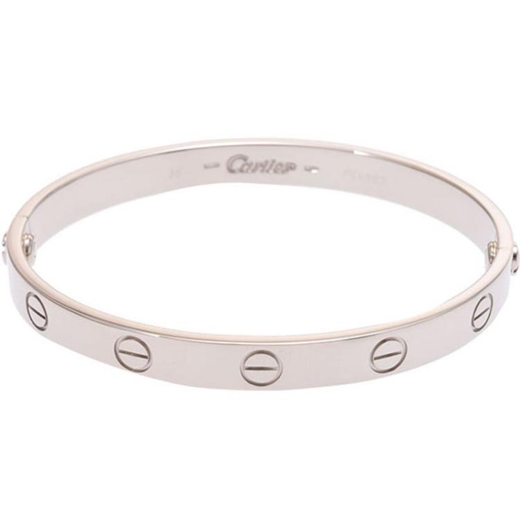 Pre Owned Cartier Love 18k White Gold Bracelet 16