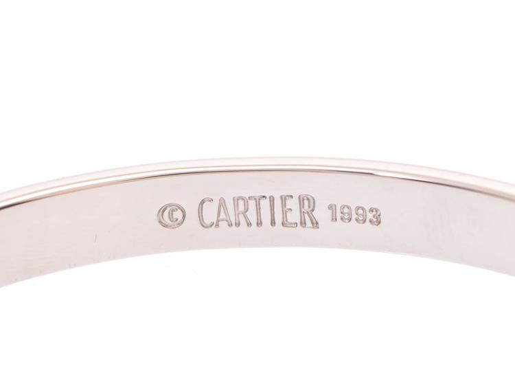 Pre Owned Cartier Love 18k White Gold Bracelet 16
