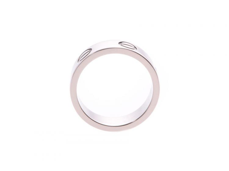 Pre Owned Cartier Love 18K White Gold Band Ring Size 48