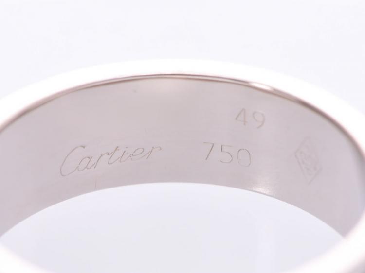 Pre Owned Cartier Love 18K White Gold Band Ring Size 49